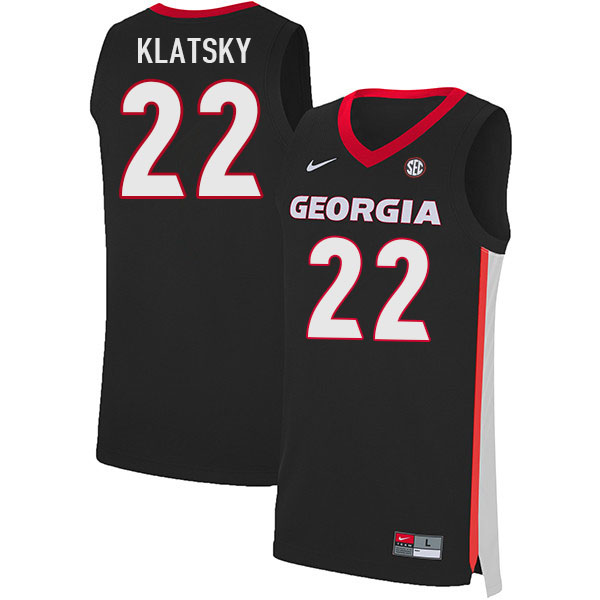 Men #22 Brandon Klatsky Georgia Bulldogs College Basketball Jerseys Stitched Sale-Black - Click Image to Close